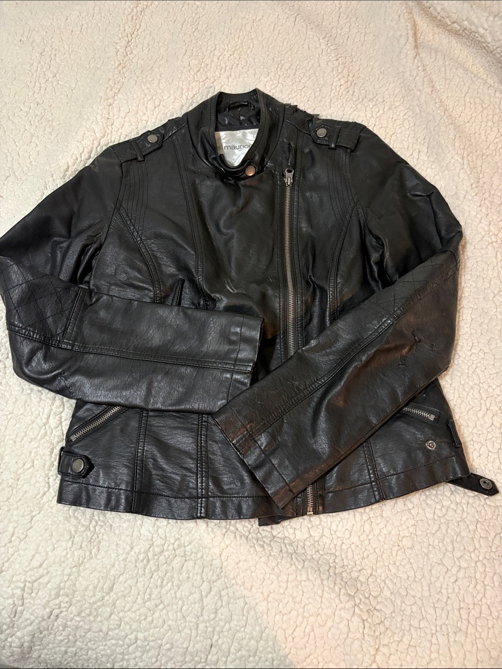 Maurices Black Faux Leather Moto Jacket